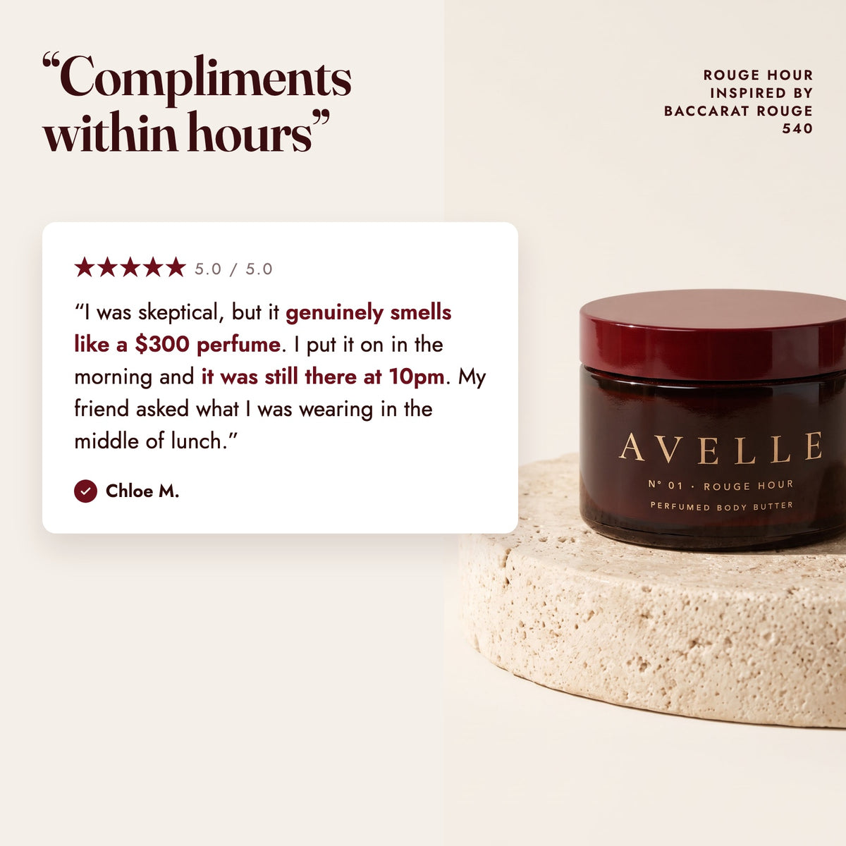 Customer review: compliments within hours